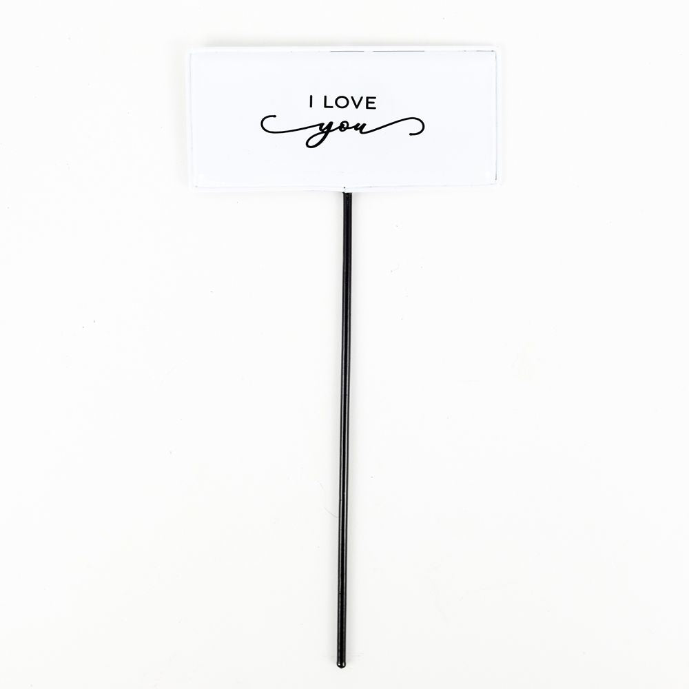 "YOU" Love Enamel Word Pick - Black & White