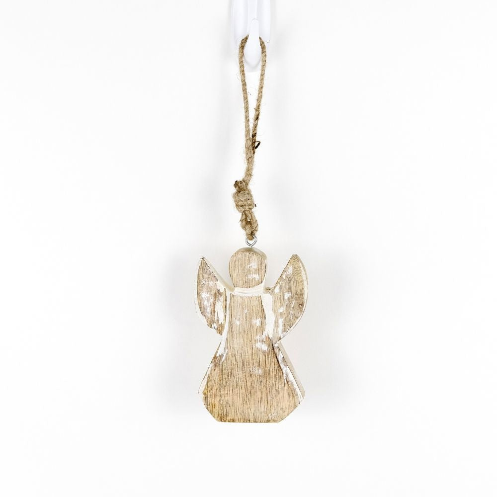 Angel Mango Wood Ornament - Believe in Kindness Collection