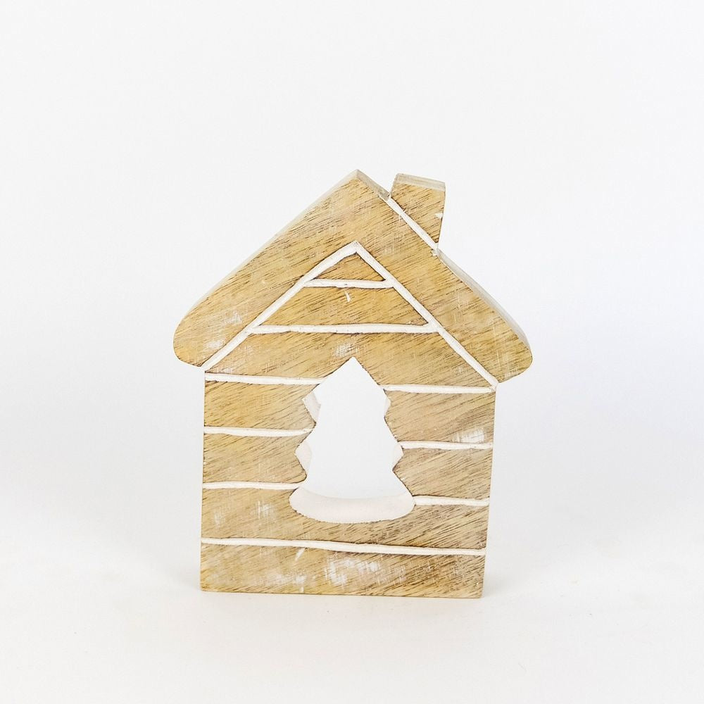 Dwella Decor 6" Mango Wood House Decor - Believe in Kindness