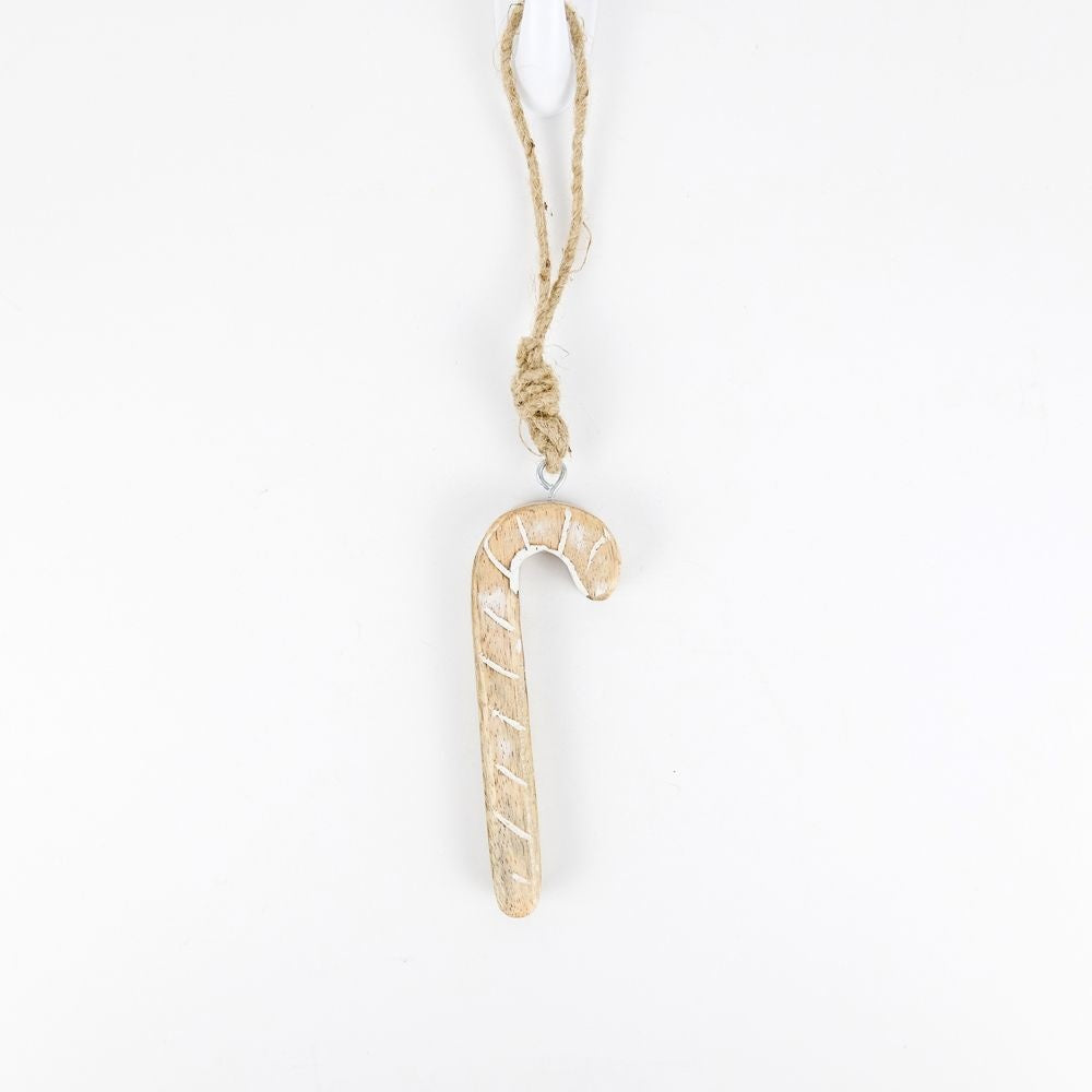 Mango Wood Candy Cane Ornament - Believe In Kindness Collection