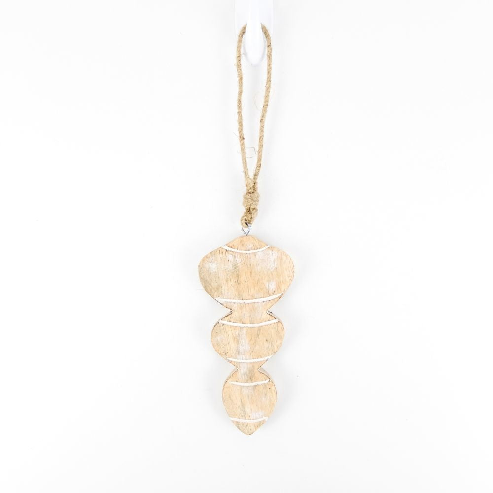 Mango Wood Teardrop Ornament - Believe in Kindness Collection