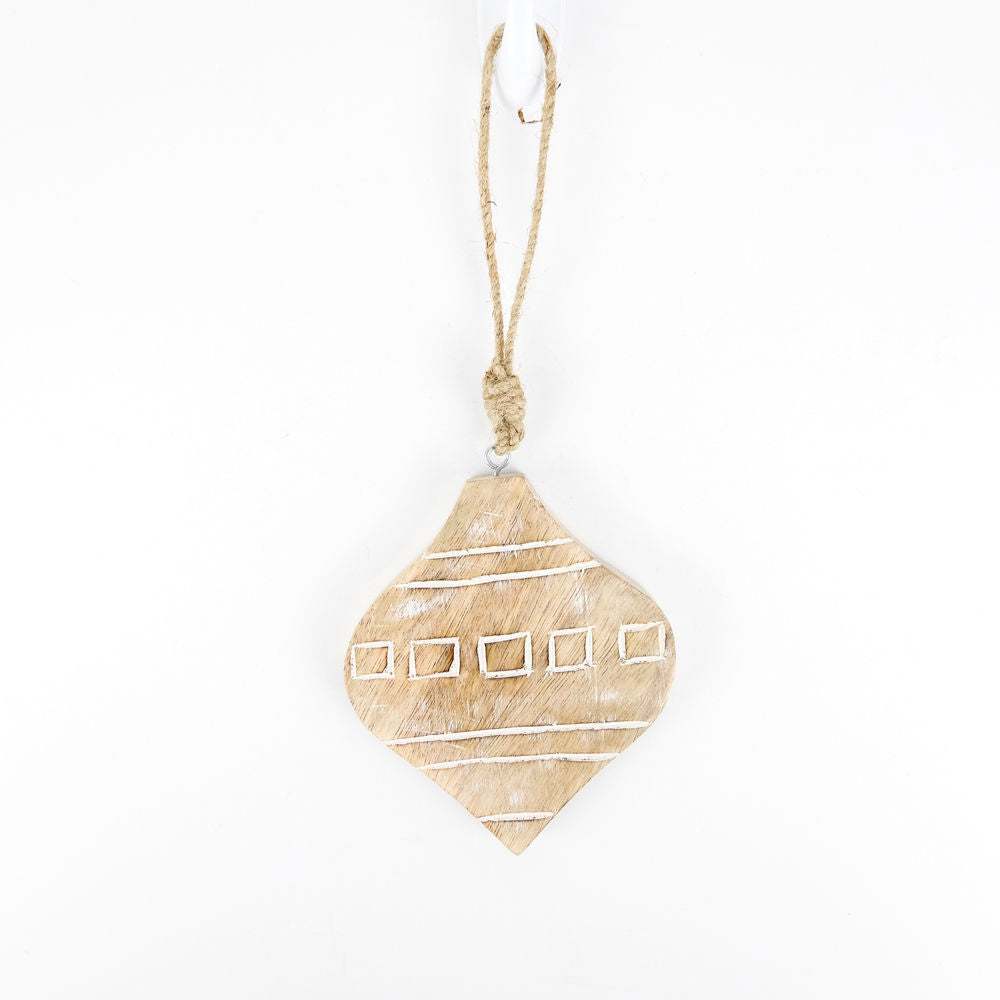 5" Believe In Kindness Teardrop Ornament - Natural White