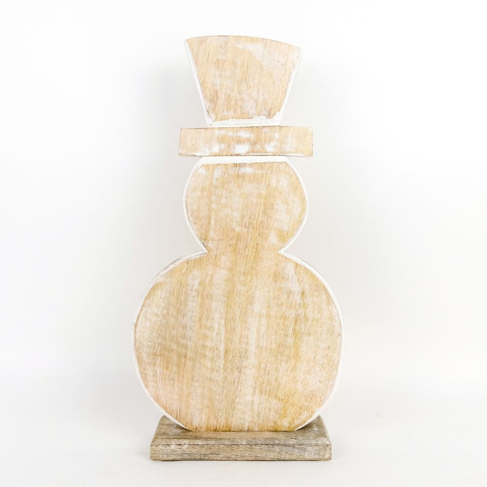 10" Mango Wood Snowman Decor - Believe in Kindness Collection