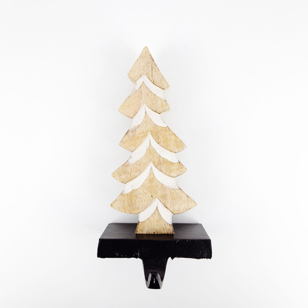 5x11 Mango Wood Stocking Holder - Believe in Kindness