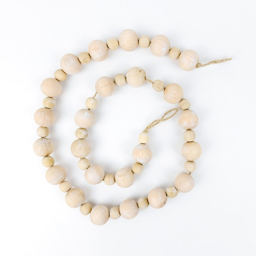 Bamboo Wood Bead Garland - Natural 32"