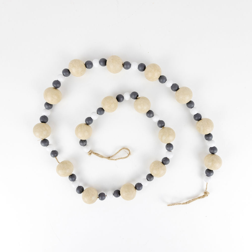 Wood Bead Garland - Neutral Tones