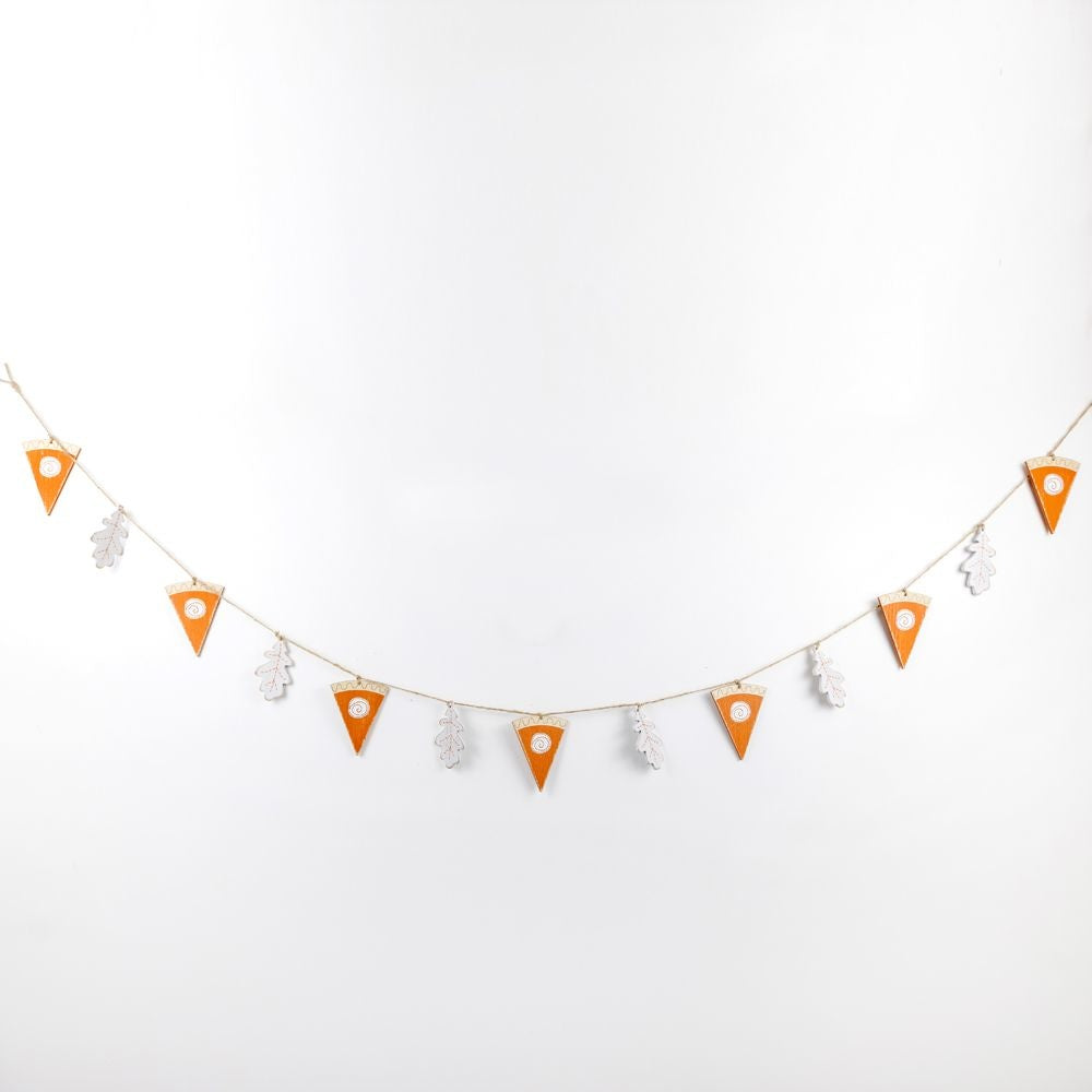 Pie Wood Garland - White & Orange