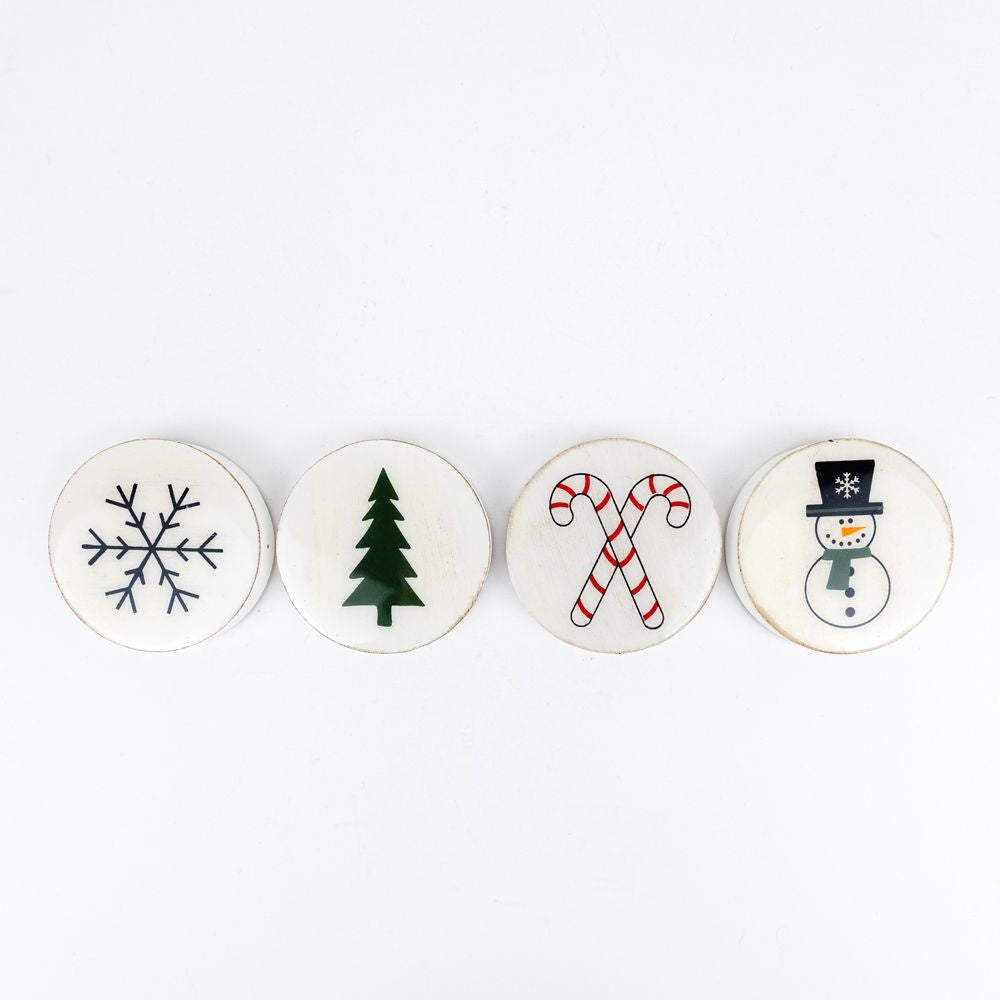 Christmas Wood Magnets - Set of 4