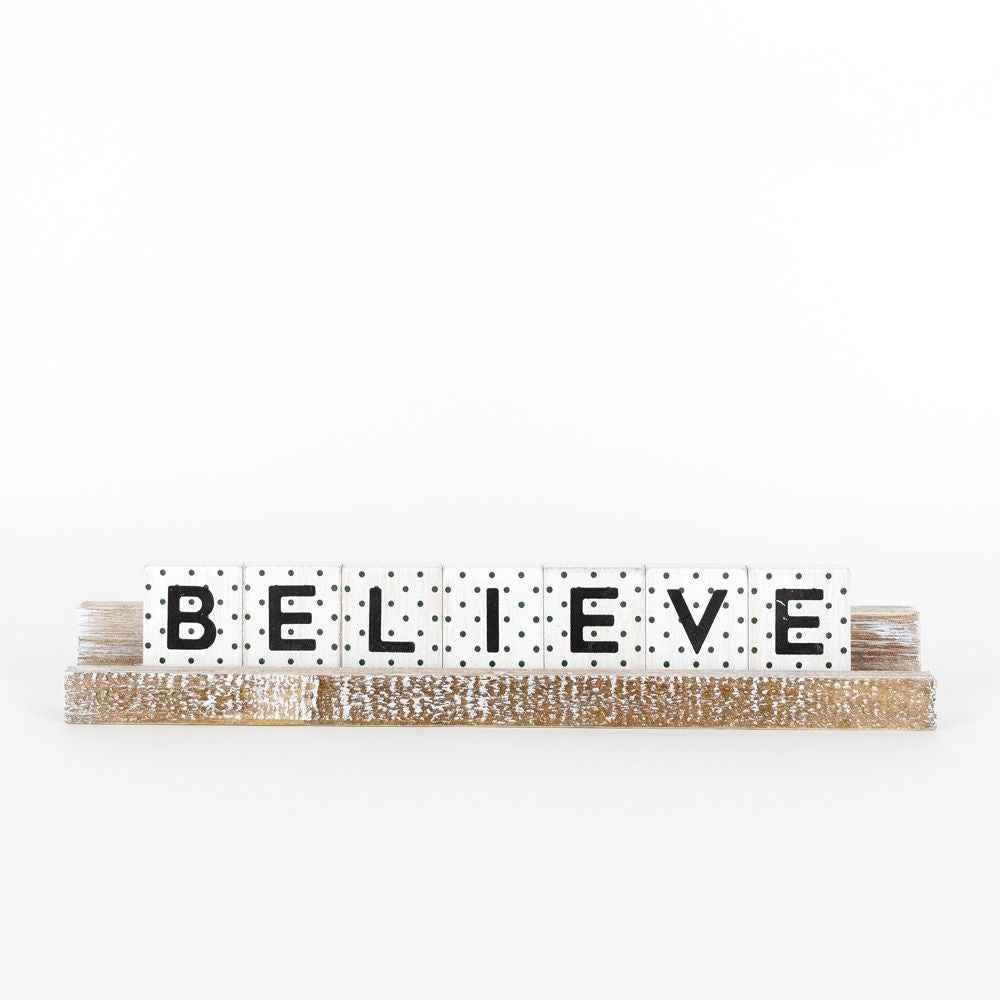 12" Believe Wood Ledgie Kit - Multicolor Holiday Decor
