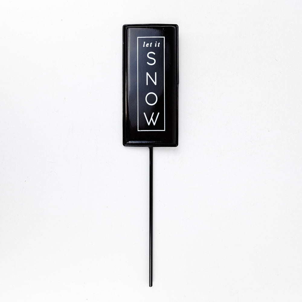 Let Snow Metal Stake Decor