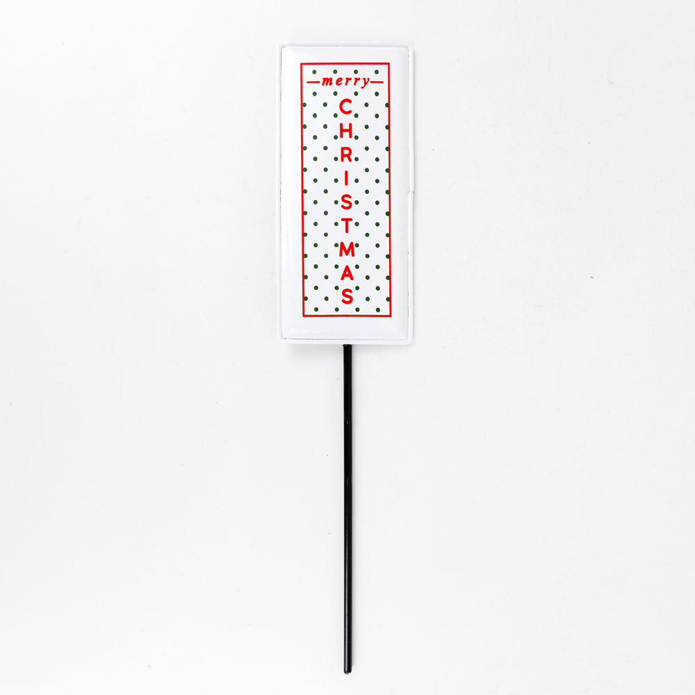 Merry Christmas Metal Stake - Multicolor Holiday Decor