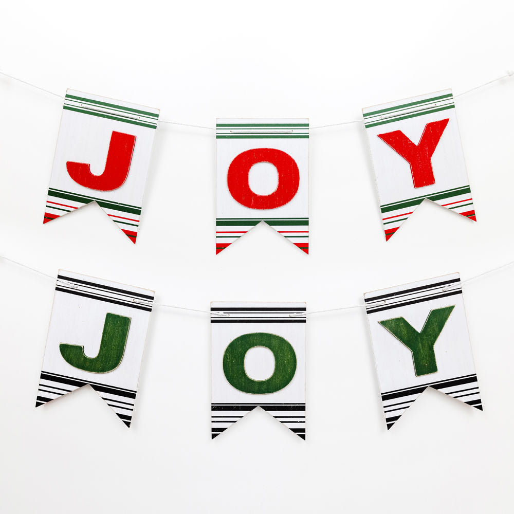 Dwella Decor Joy Reversible Wood Holiday Swag