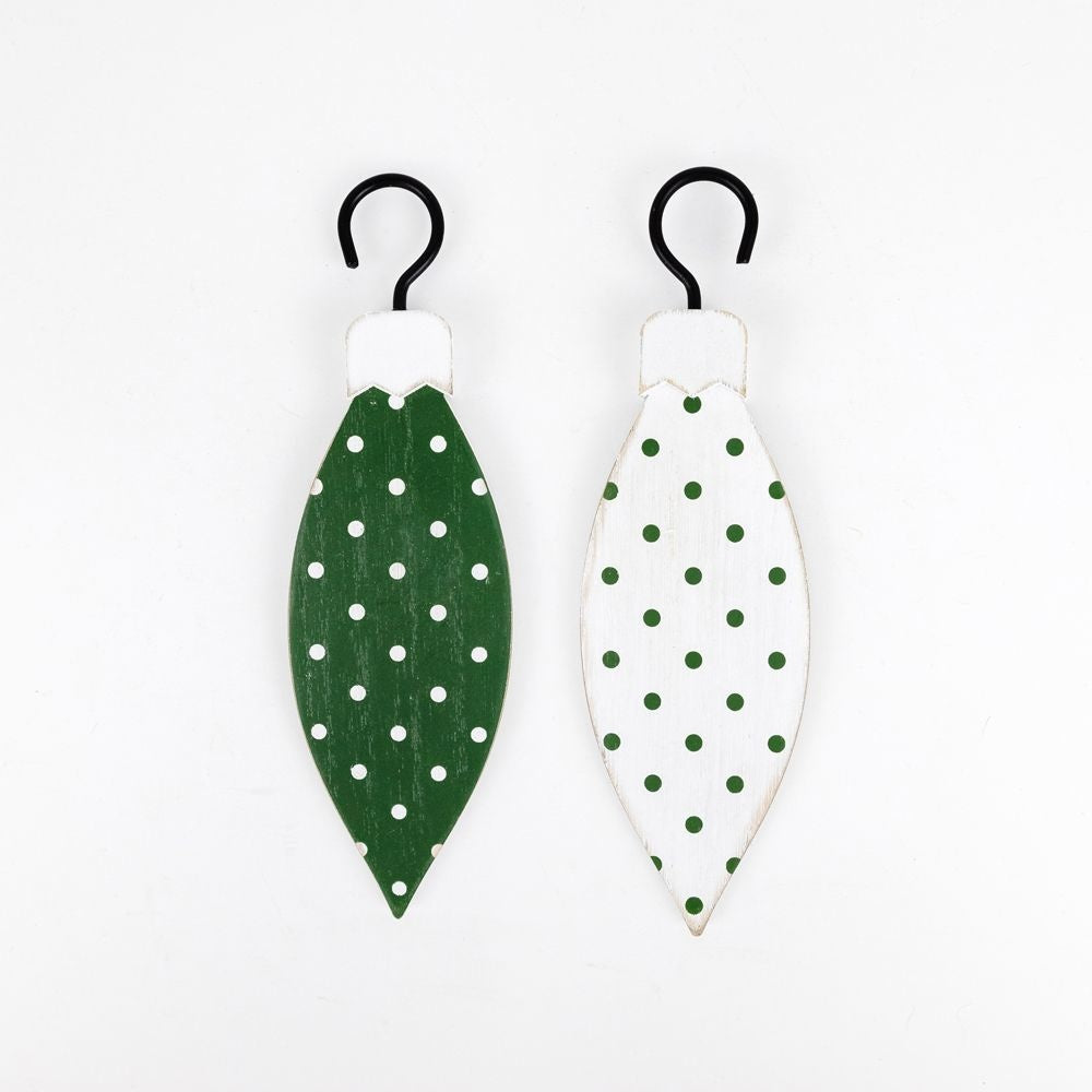 Polka Teardrop Wood Ornament - Believe In Kindness Collection