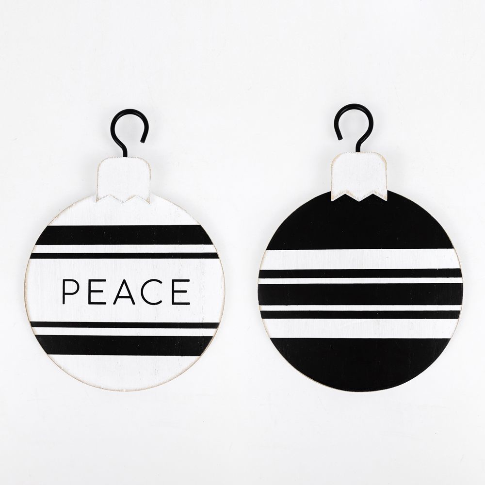 PEACE Double-Sided Wood Holiday Ornament