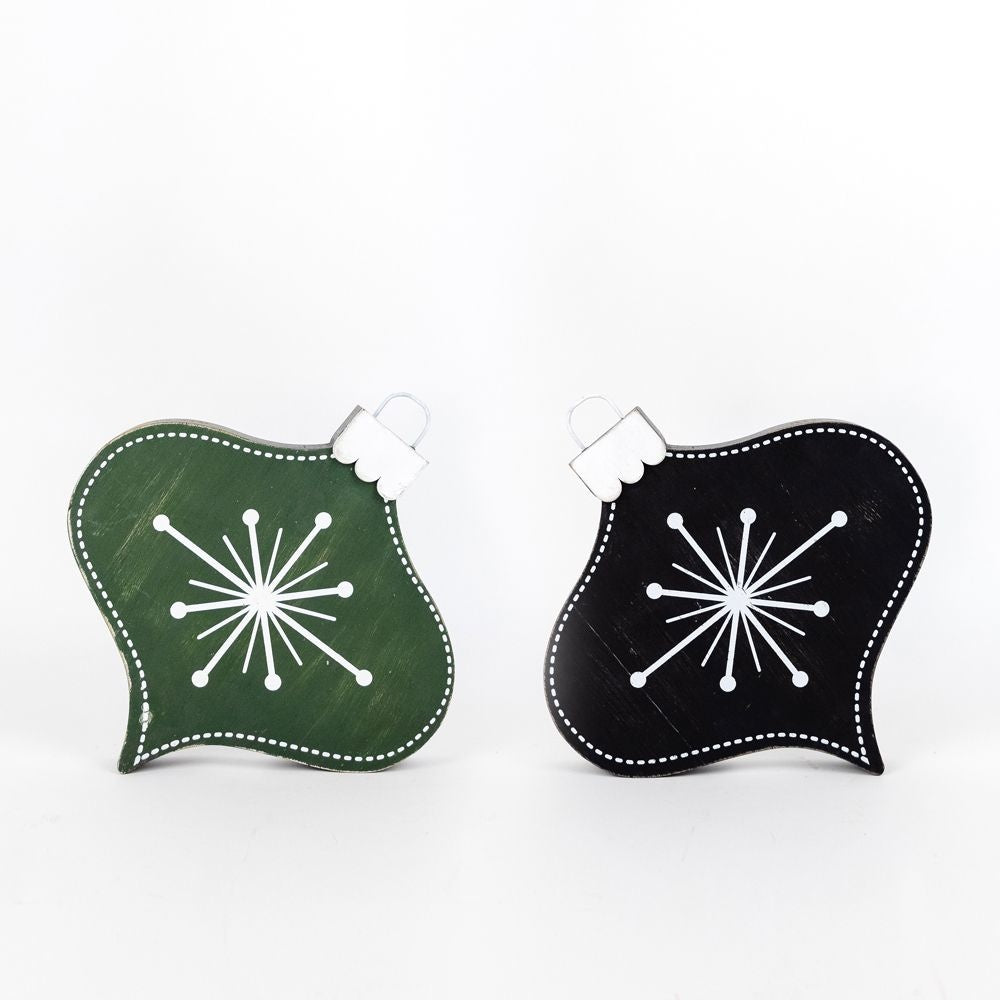 8x8 Reversible Wood Shape in Green, Black & White