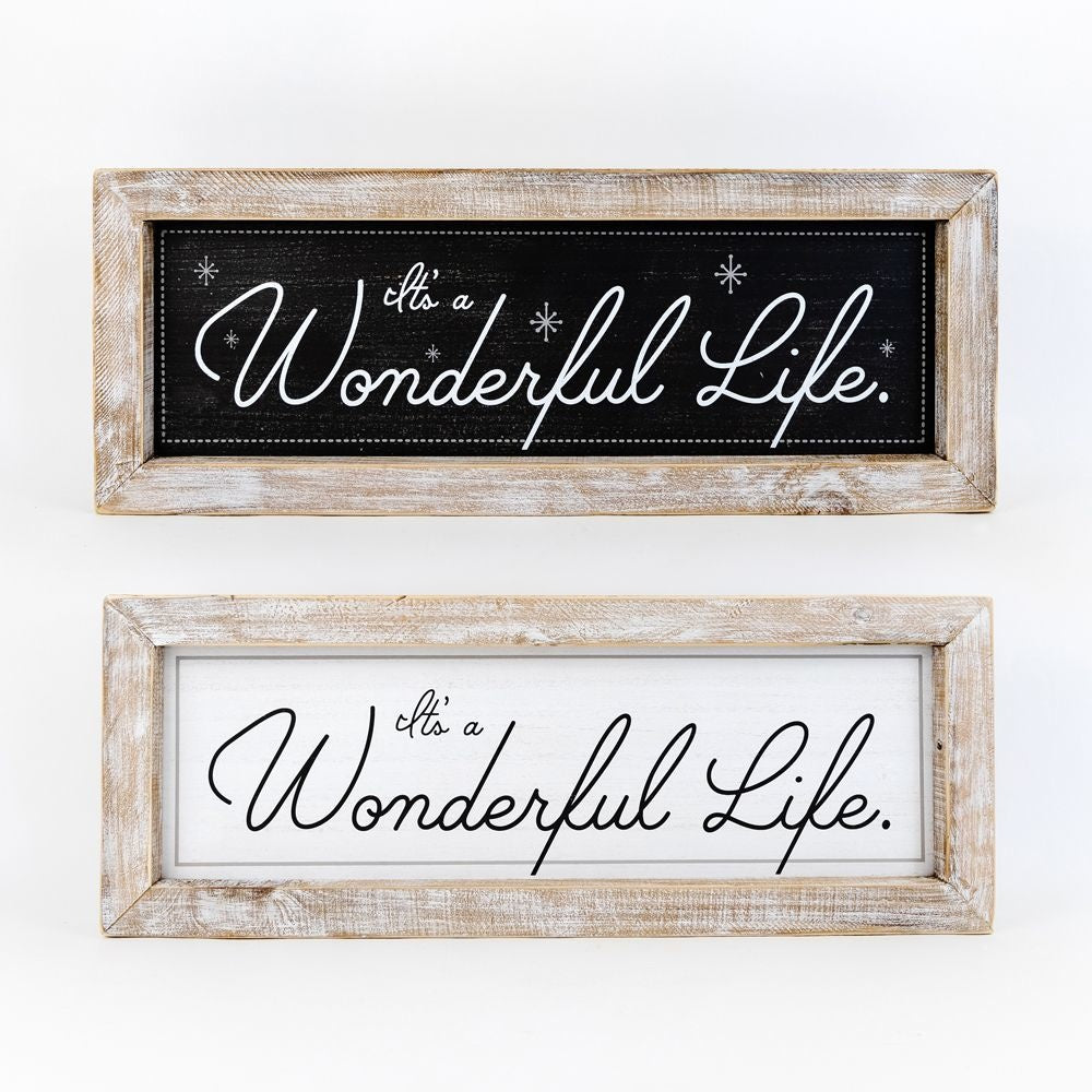 Its a Wonderful Life Reversible Wood Sign