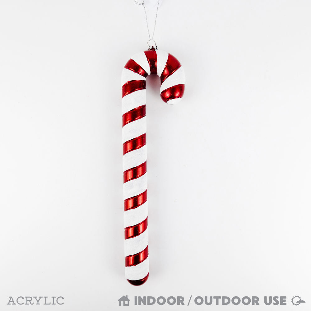 12" Acrylic Candy Cane Christmas Ornament