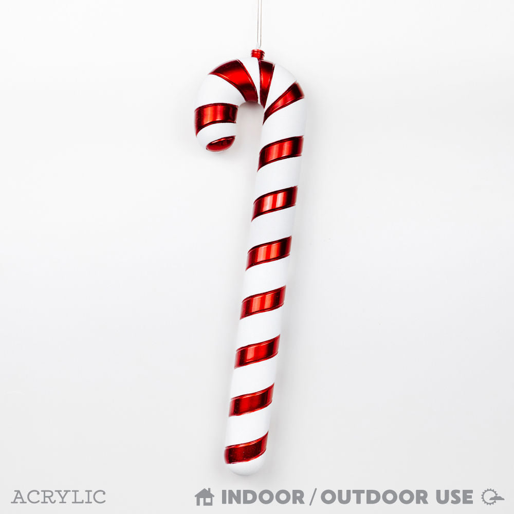24" Red & White Acrylic Candy Cane Ornament - Believe In Kindness Collection
