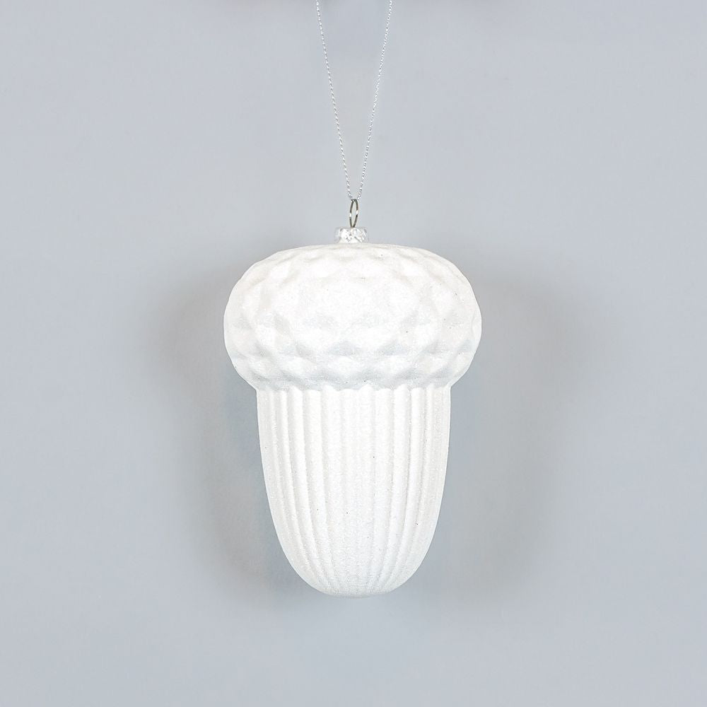 Dwella Decor 5" White Acrylic Acorn Ornament