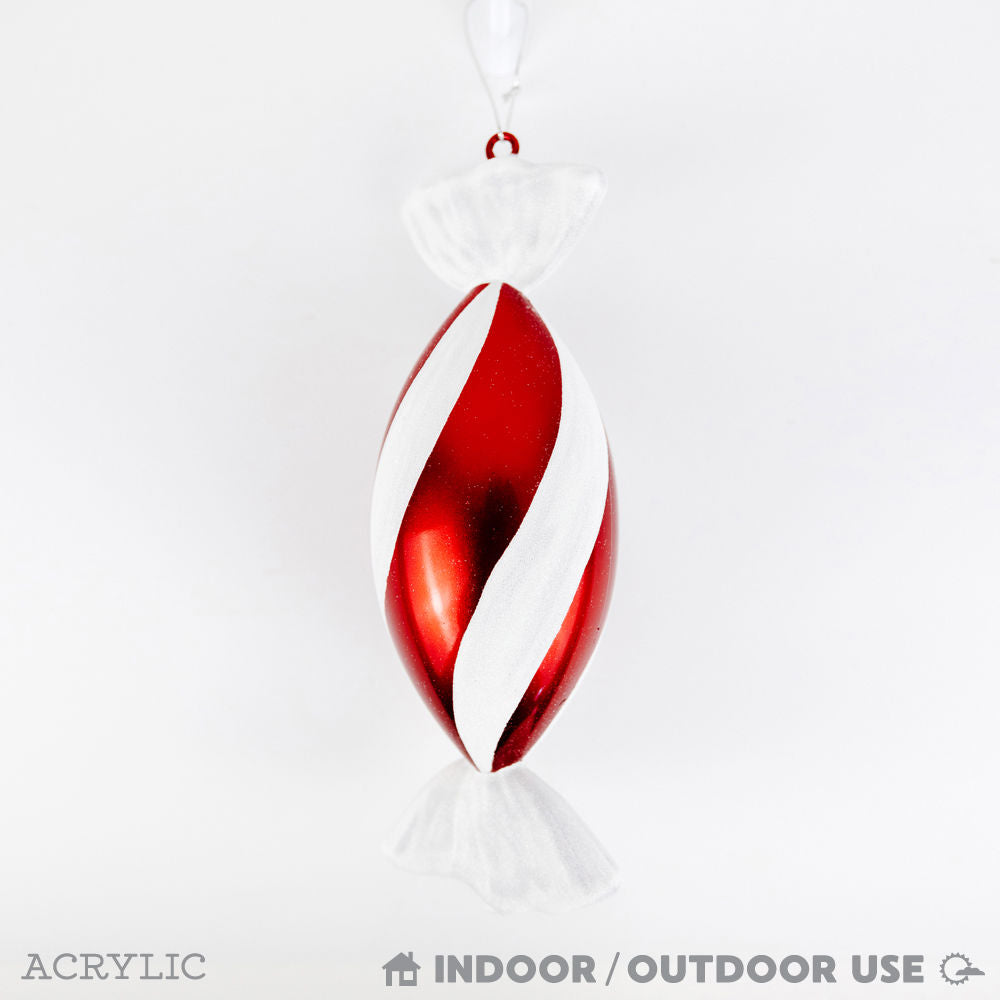 12" Acrylic Candy Cane Ornament - Believe In Kindness Collection