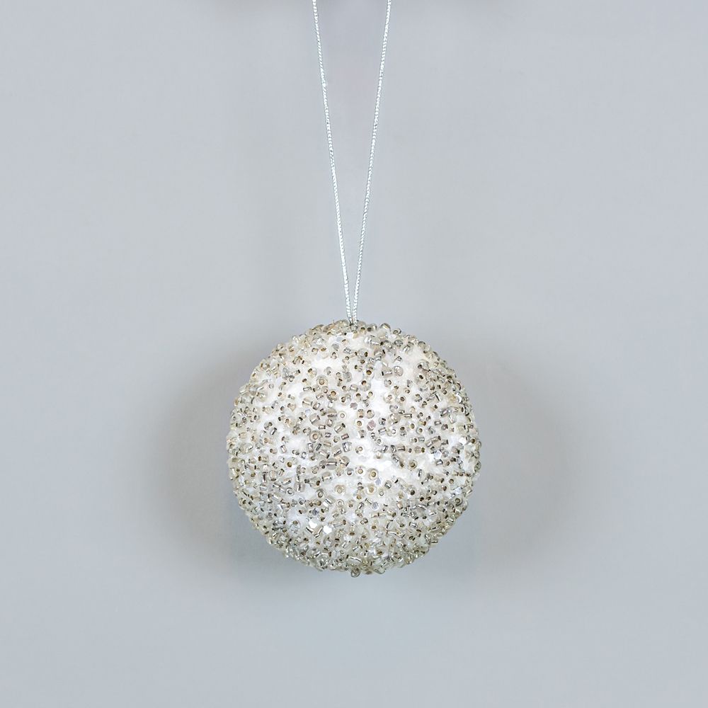 3" White Jewel Ball Ornament - Believe In Kindness Collection