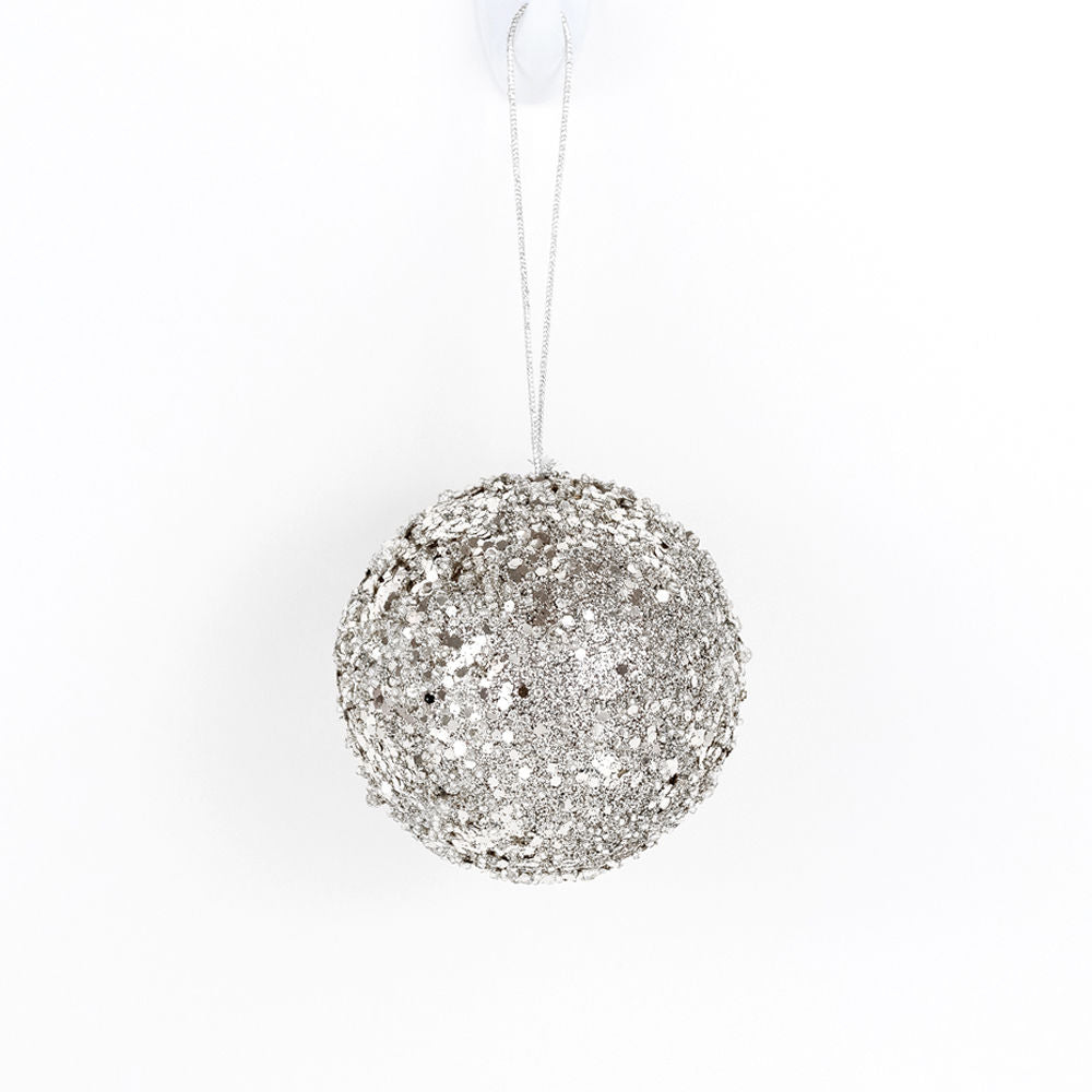 4" Silver Jewel Ball Ornament - Believe In Kindness Collection