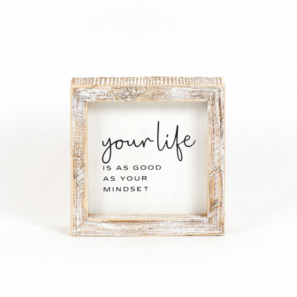 Dwella Decor 5x5 Life Motivational Wood Sign