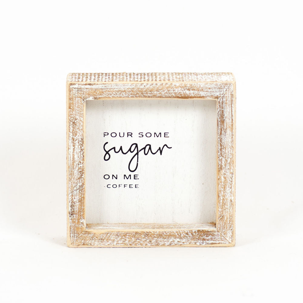 Sugar Wood Frame Sign - Typewriter Collection