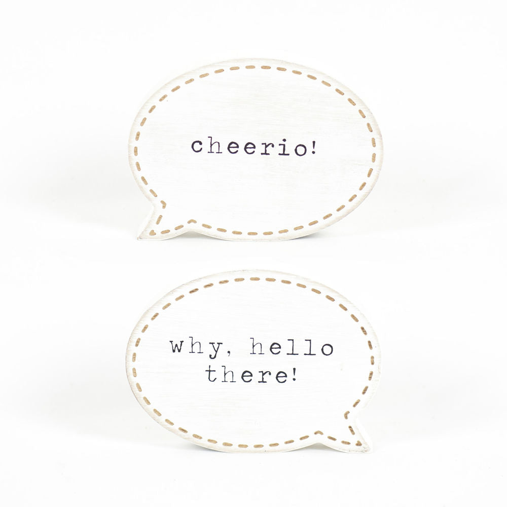 Hello/Cheerio Reversible Wood Sign