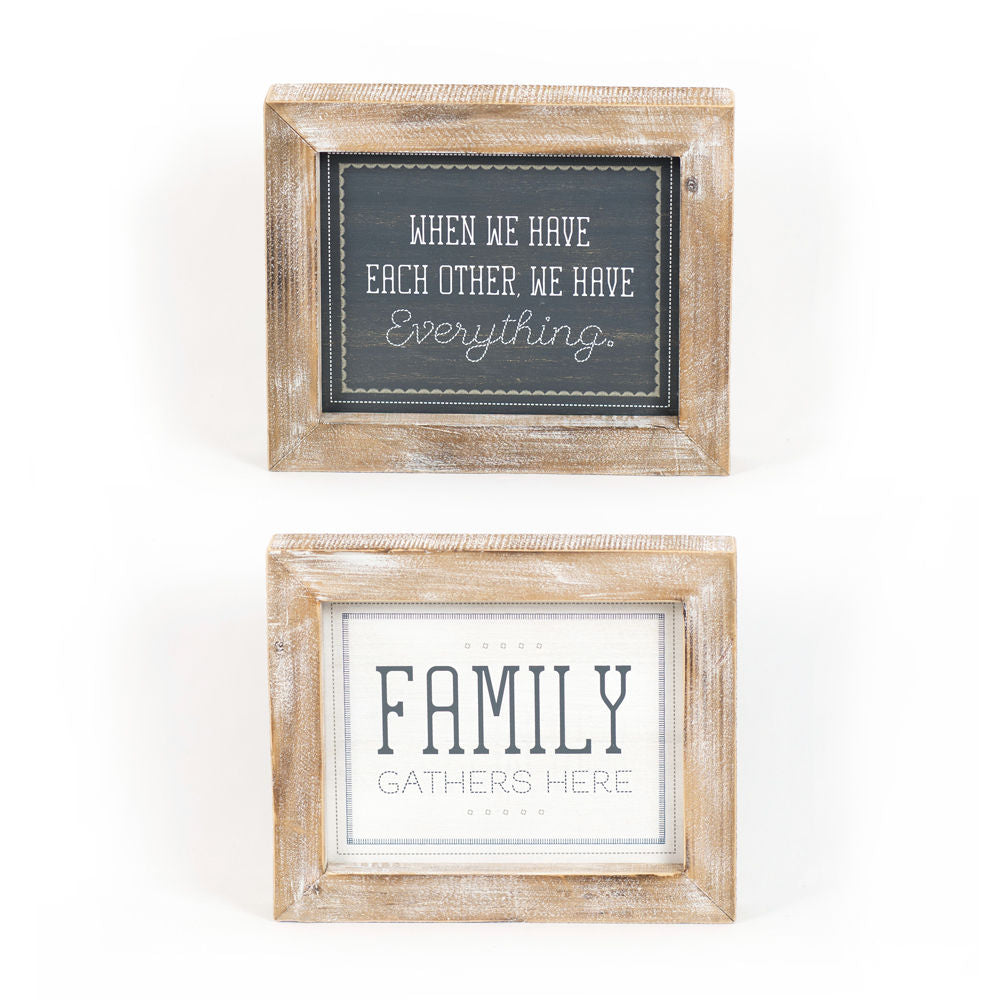 12x10 Reversible Family Wood Frame Sign - Multicolor