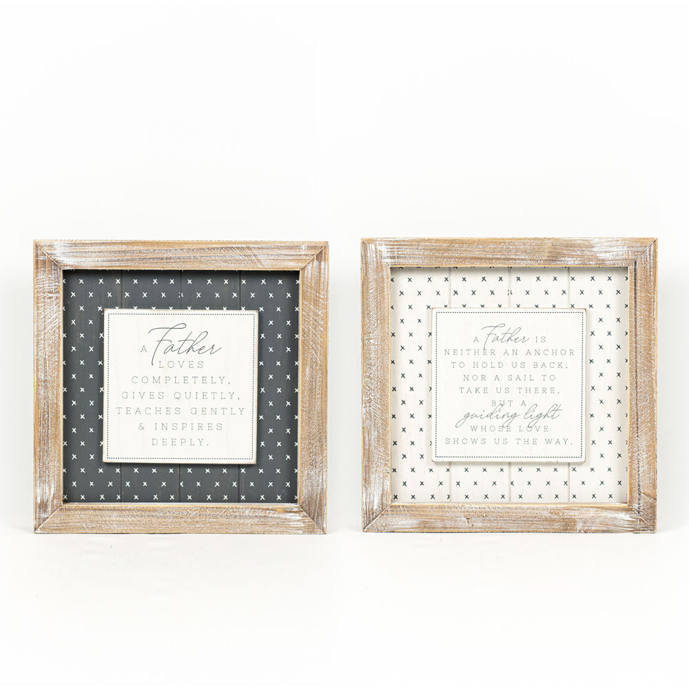 Fathers Love Inspirational Double-Sided Wood Sign