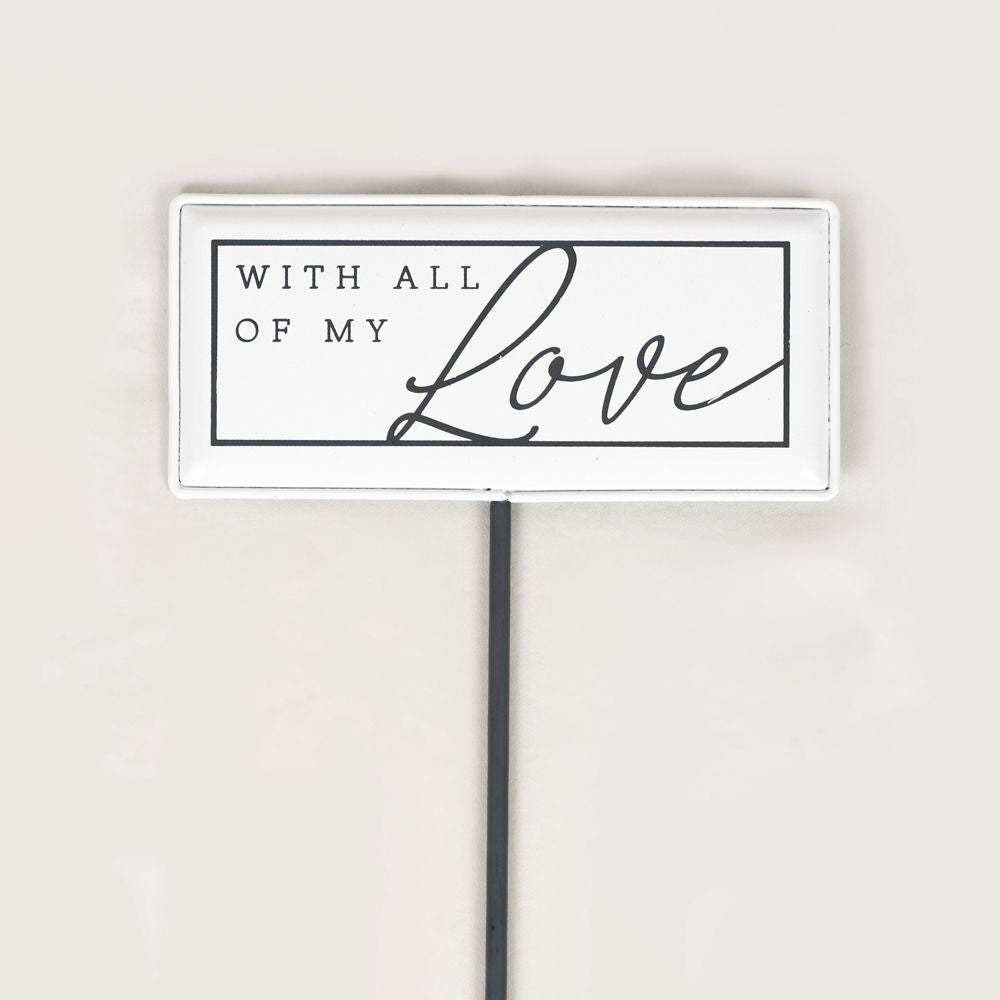 6x12 Love Enamel Pick - White & Grey