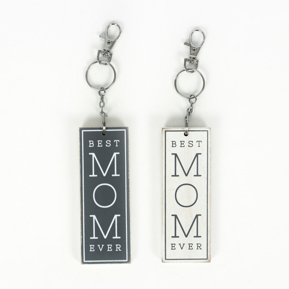 Moms House Collection Reversible Wood Keychain