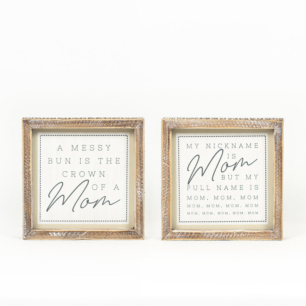 7x7 Reversible Mom Wood Sign