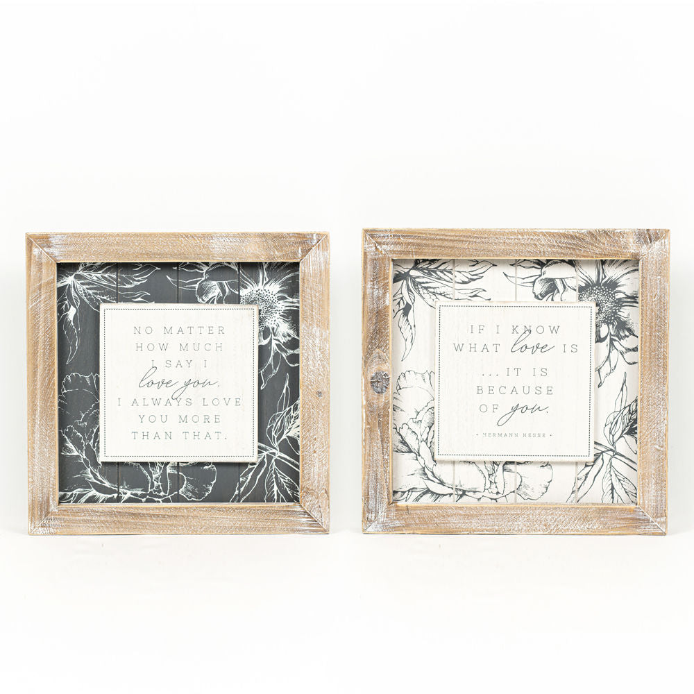 14x14 Reversible Mom Wood Sign - Two-Sided Love Message