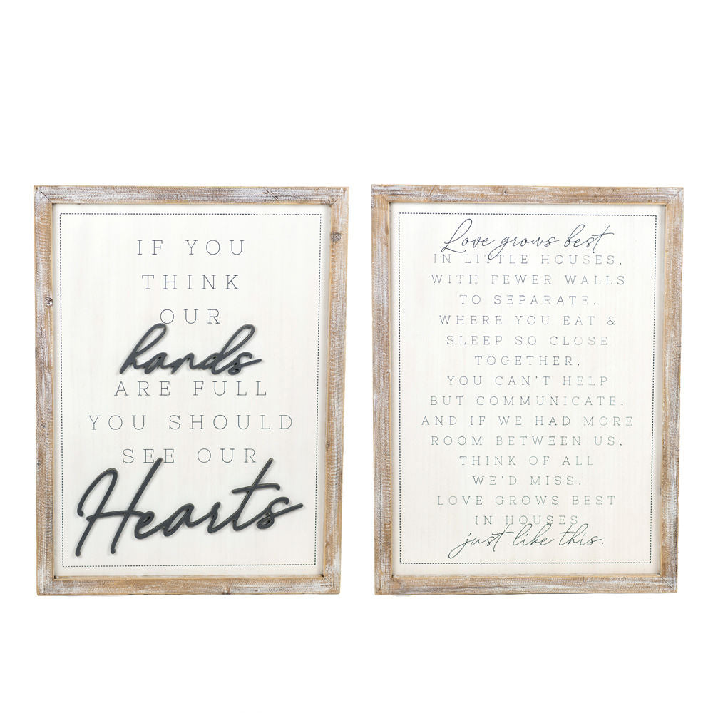 Family Love Wood Framed Sign - Double-Sided Quote