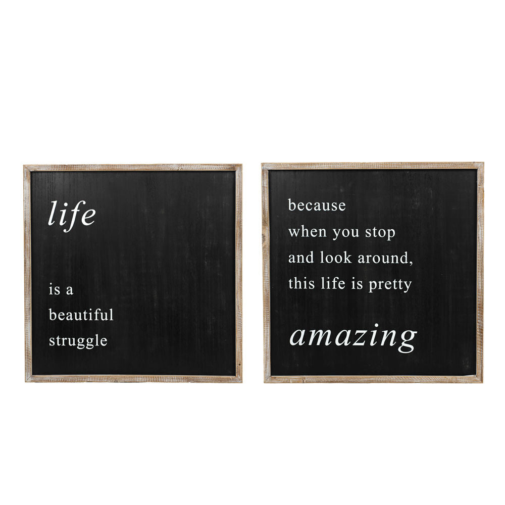24x24 Reversible Wood-Framed Inspirational Sign