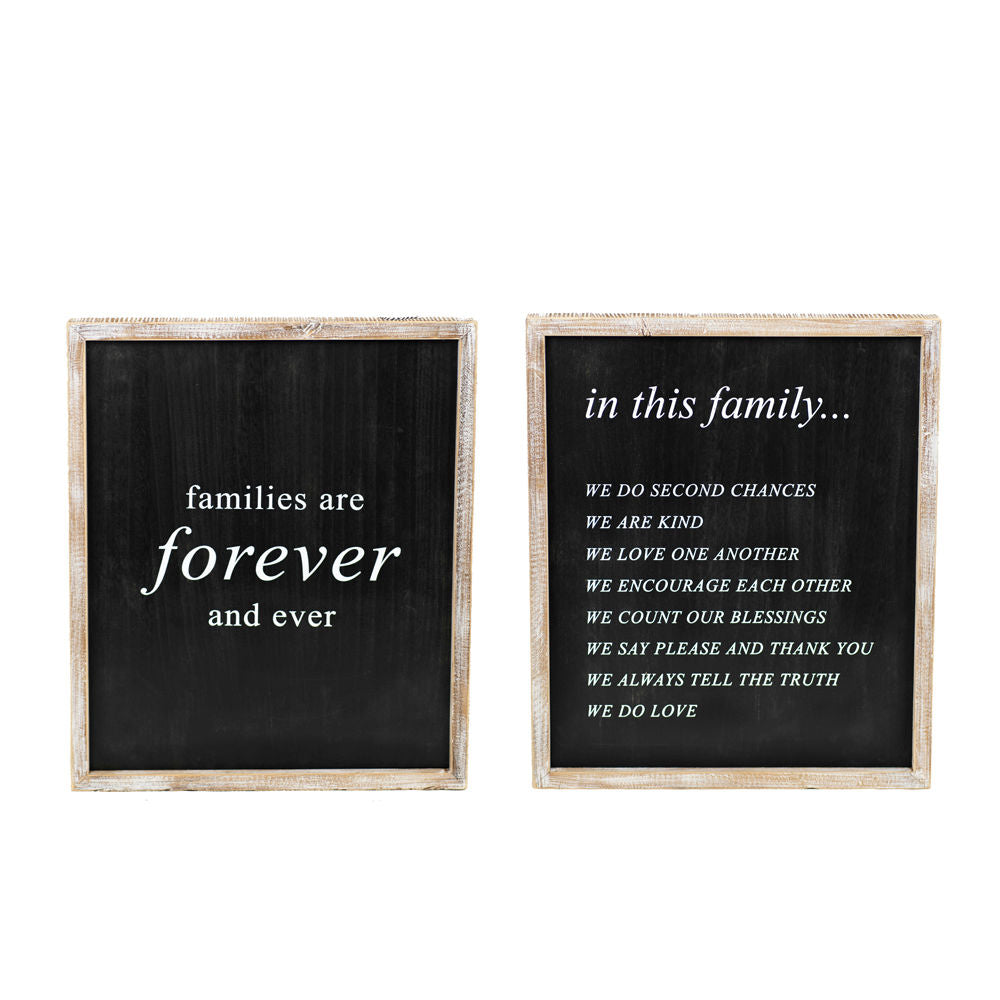 16x20 Reversible Wood Sign - Forever/Family Sentiment