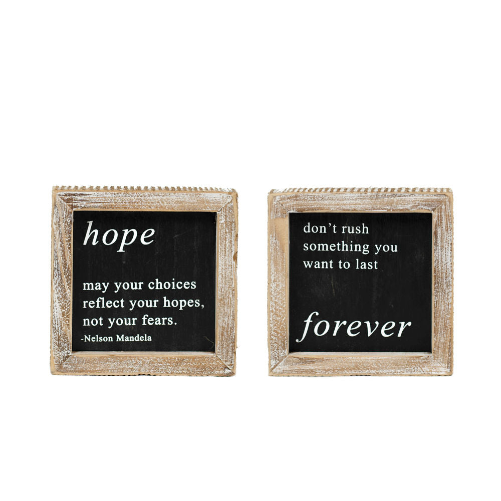 Dwella Decor Reversible Wood Frame Sign - Hope/Forever