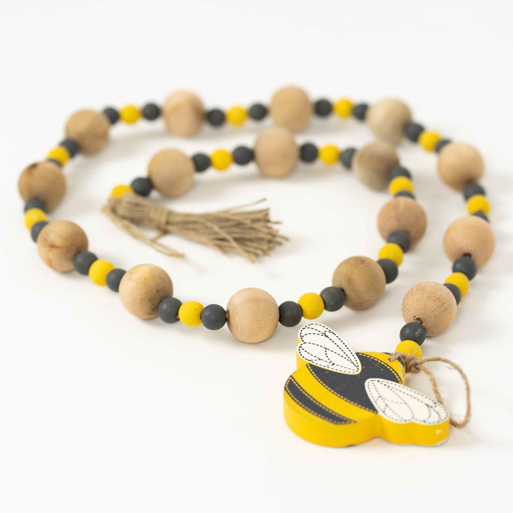 Bee Multicolor Wood Bead Garland