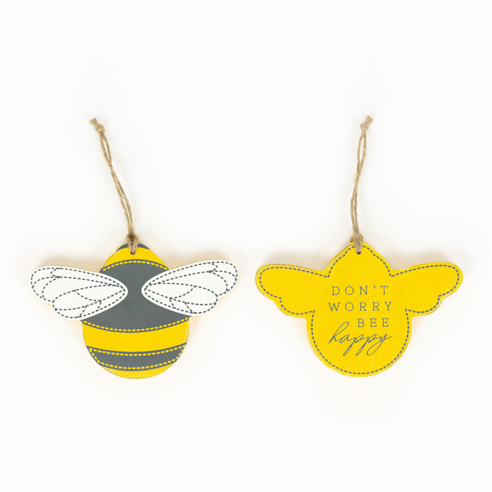 Bee Reversible Wood Tag - Cozy Cottage Farms Collection