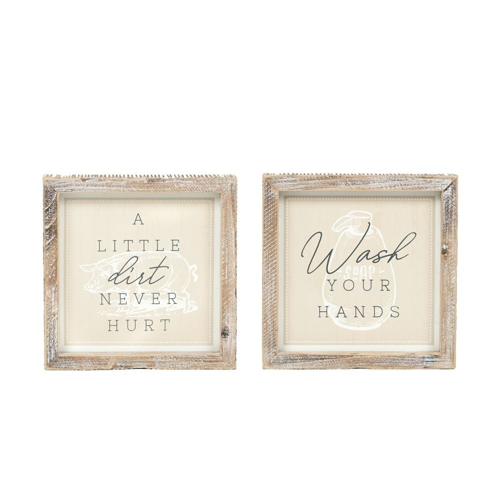 7x7 Reversible Wood Frame Sign - Dirt/Wash Humor