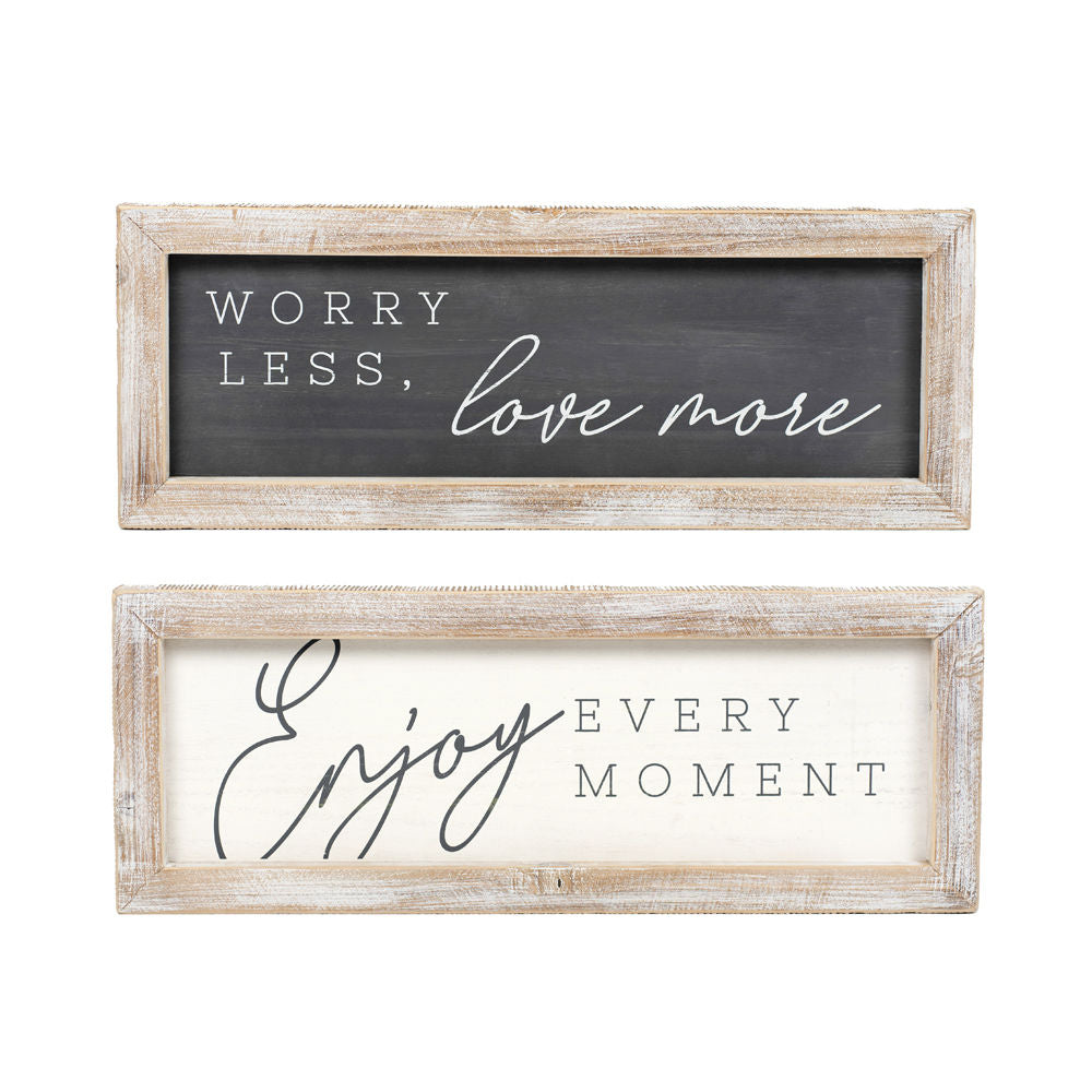 Reversible Wood Frame Sign - Love/Enjoy