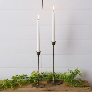 Antique Iron Taper Candle Holders - Set of 2