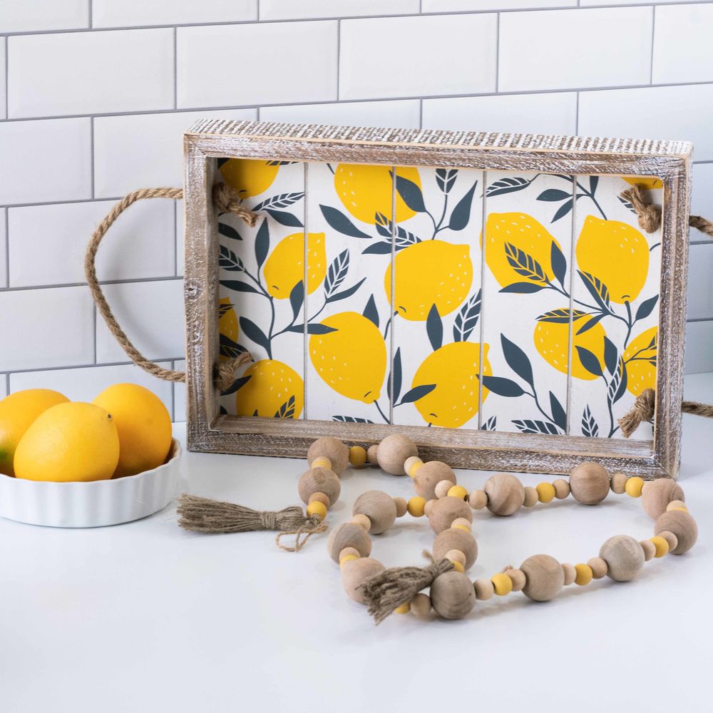 Lemons Wood Shiplap Tray - Stars & Stripes Collection