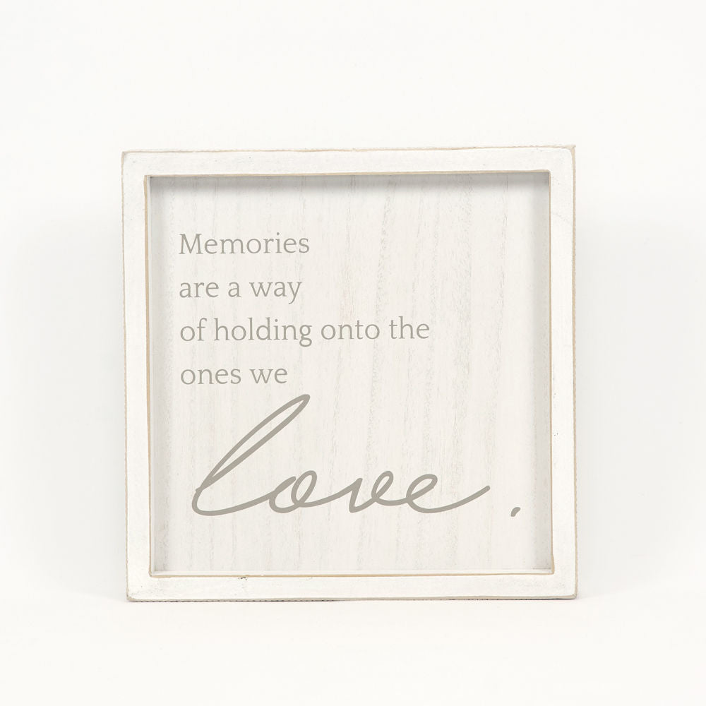 Memories Wood Frame Sign - White & Grey