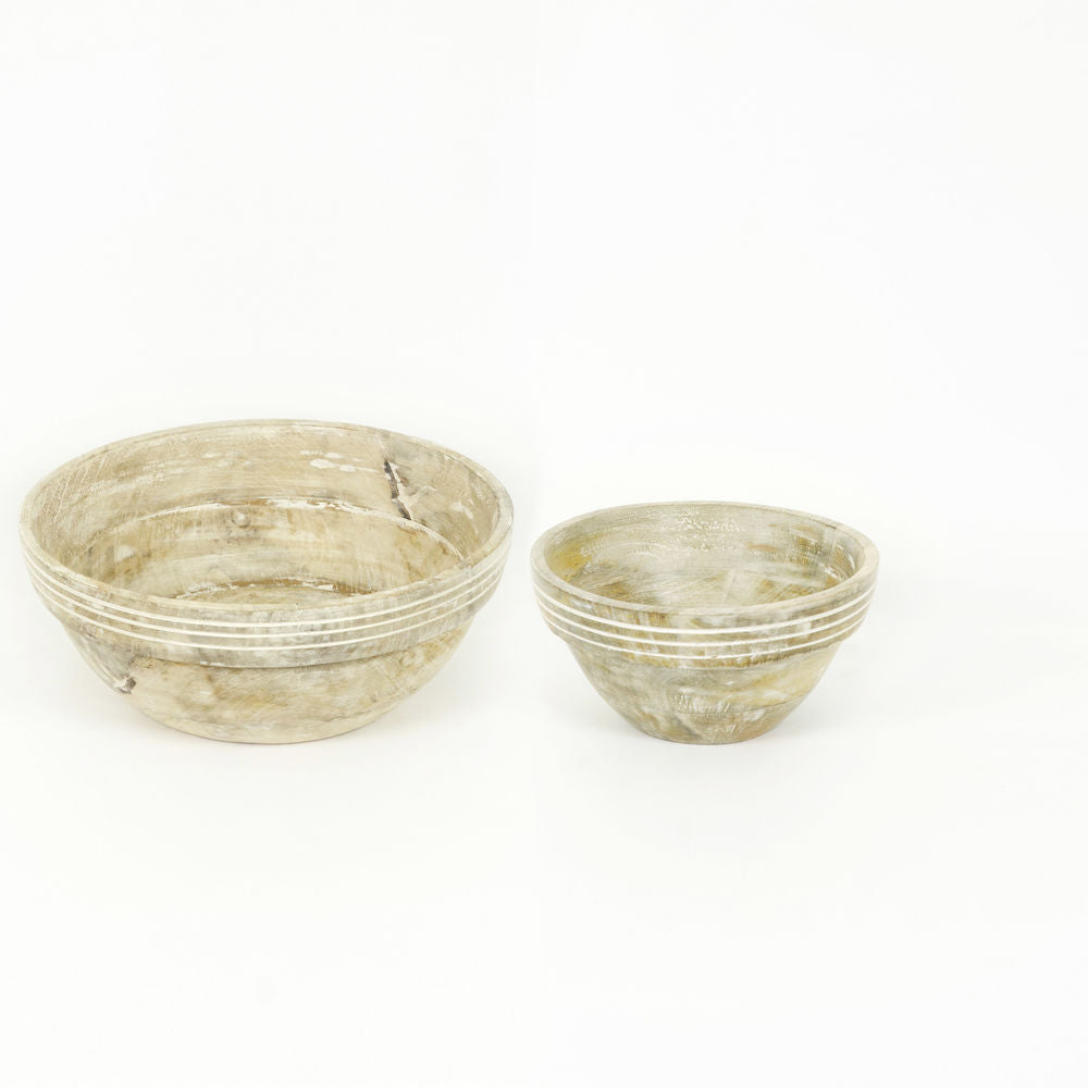 Mango Wood Nested Bowls - Set of 2