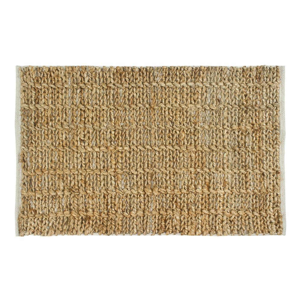 24x35 Natural White Jute Chindi Hemmed Rug