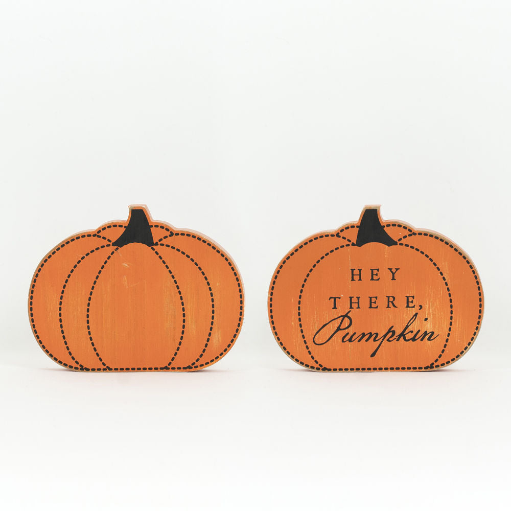 Dwella Decor Reversible Halloween Pumpkin Wood Sign