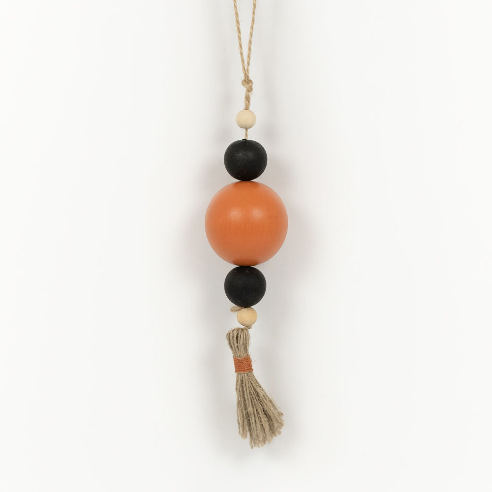 Multicolor Wood Bead Ornament with Tassel